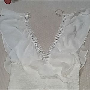 White Laced crop top